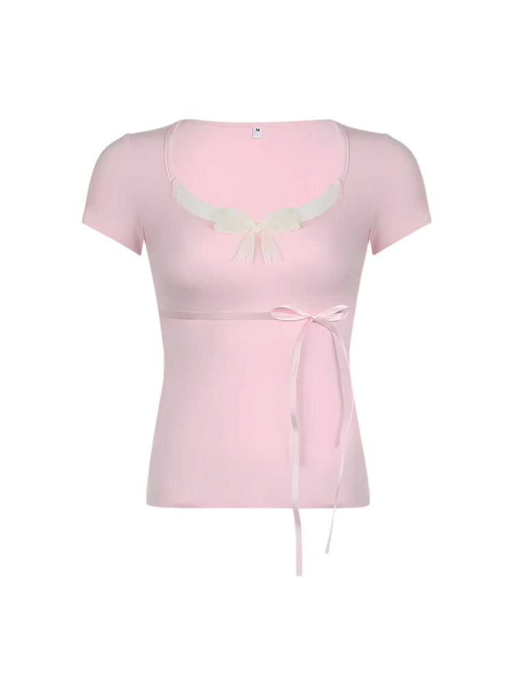 Pink Bow-Tie Tee